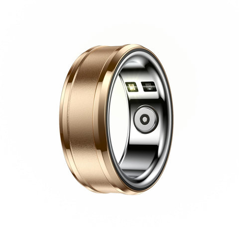 Smart Ring With Heart Rate Blood Oxygen & Sleep Monitoring Size 18 Gold Activity Trackers