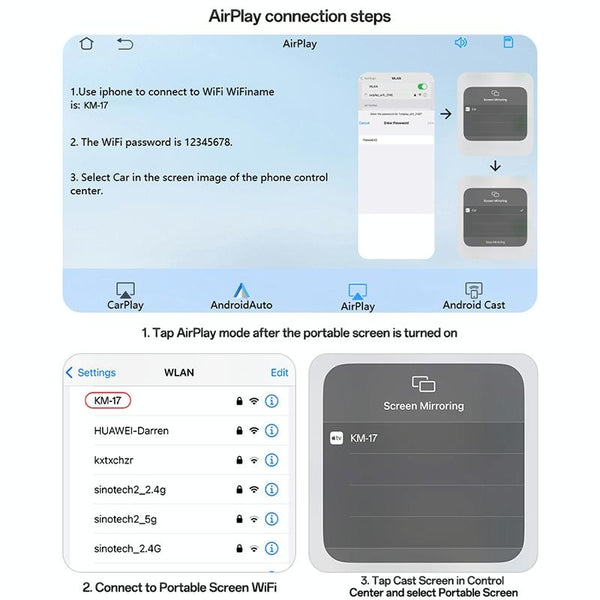 7 Inch Carplay Portable Video Navigation Black Other Car Video