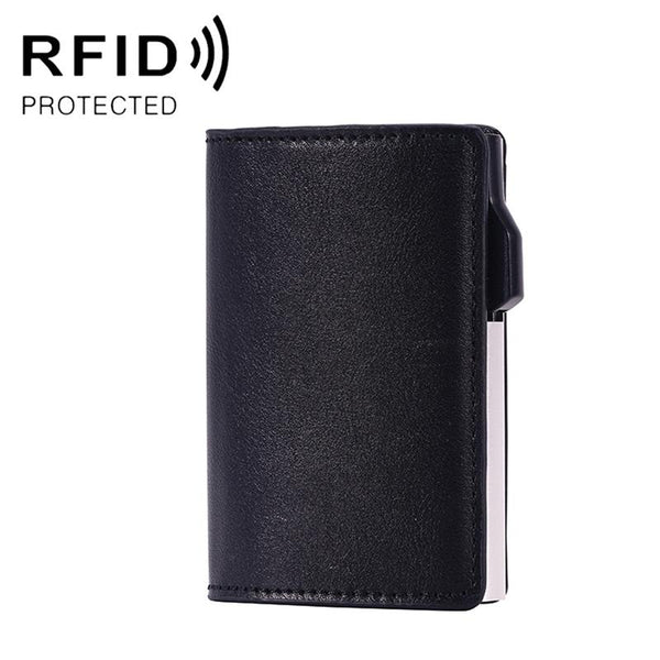 Crazy Horse Rfid Blocking Card Holder Pu Leather Business Card Holders