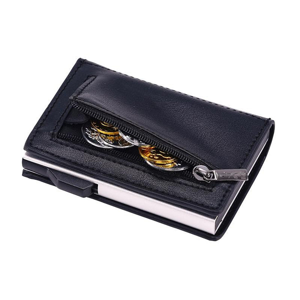 Crazy Horse Rfid Blocking Card Holder Pu Leather Business Card Holders