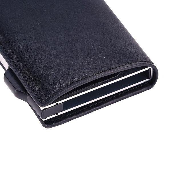 Crazy Horse Rfid Blocking Card Holder Pu Leather Business Card Holders
