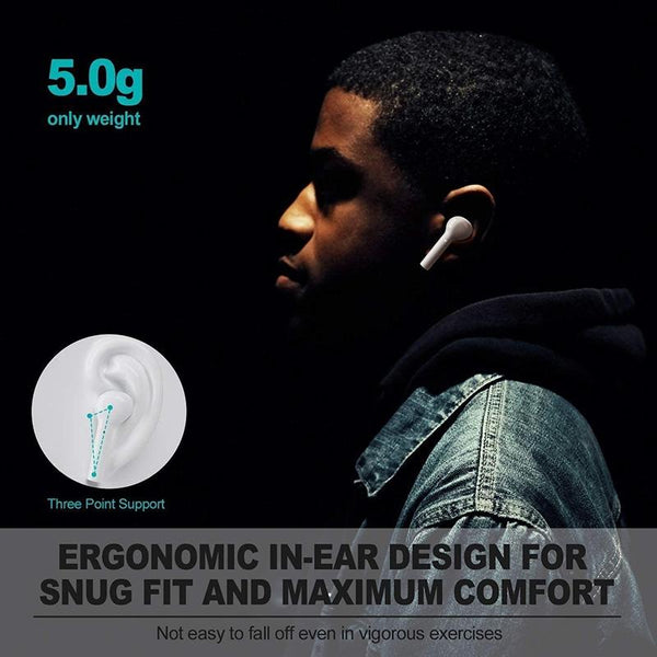 Waterproof Wireless Bluetooth With Led Display And Hifi Sound Black Earbuds