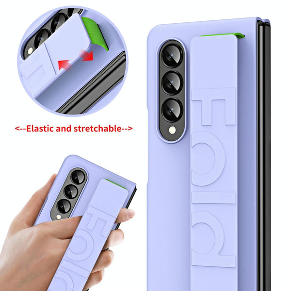 For Samsung Galaxy Z Fold4 5G Shockproof Wristband Elastic Black Cases Covers & Skins