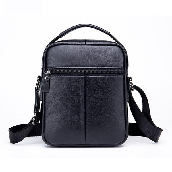 Retro Leather Shoulder Bag For Men Large Capacity Black Bags