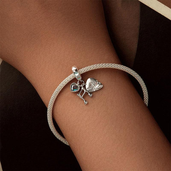 925 Sterling Silver Platinum Note Beaded Pendant Charms & Pendants