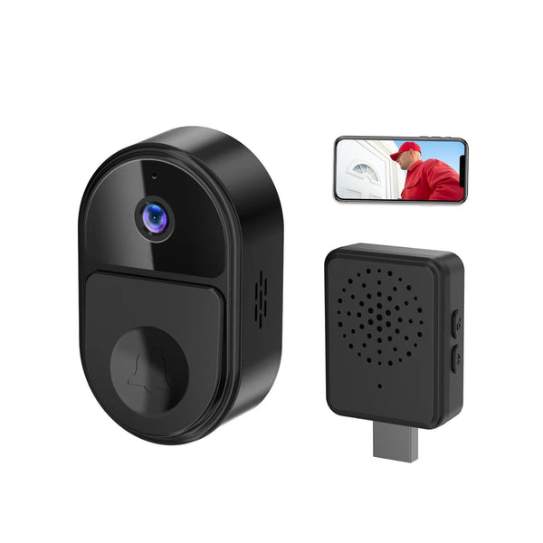 Smart Video Doorbell With Ultra Wide Angle And Two Way Voice Black Smart Doorbells