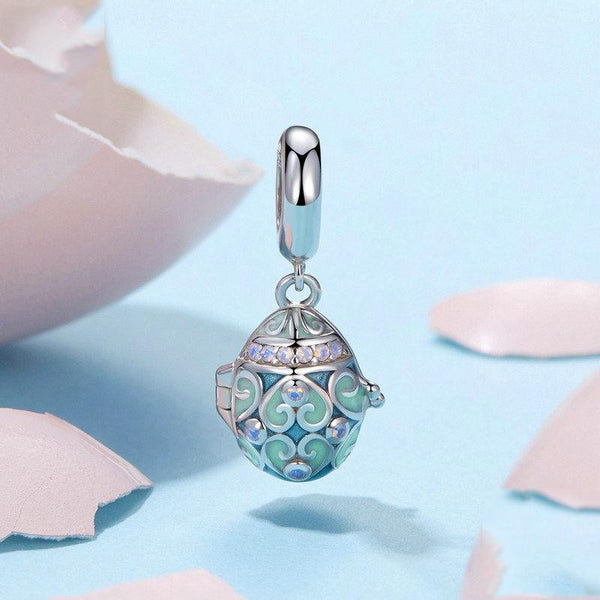 925 Sterling Silver Easter Egg Diy Pendant Charms & Pendants