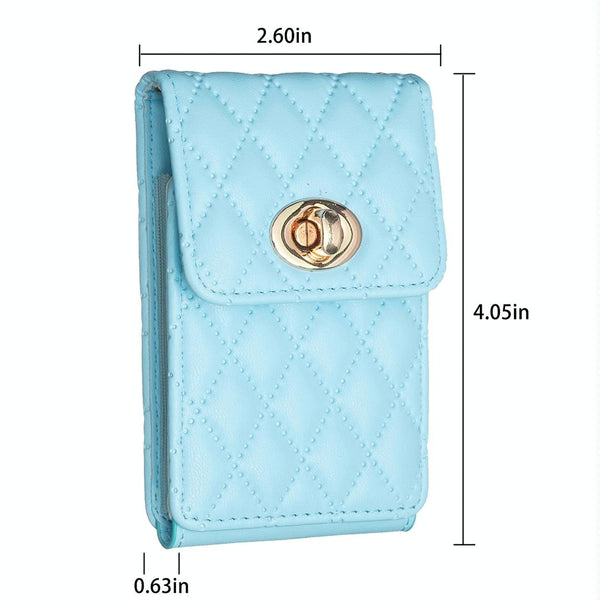 Vertical Card Bag With Metal Buckle For Mobile Phones Dark Purple Other Mobile Accessories