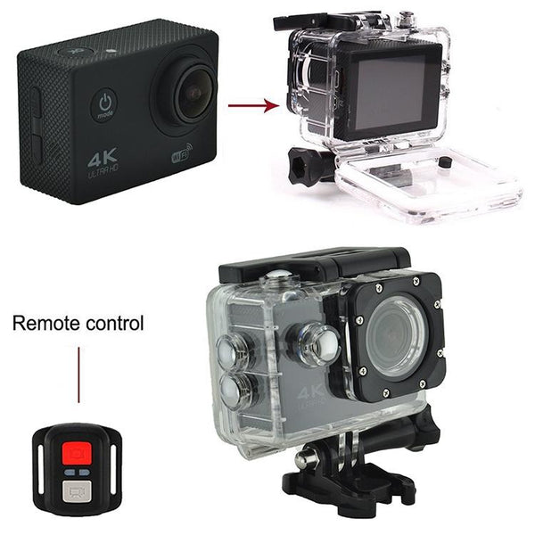 Waterproof 4K Action Camera For Cycling And Diving_Black Digital Cameras