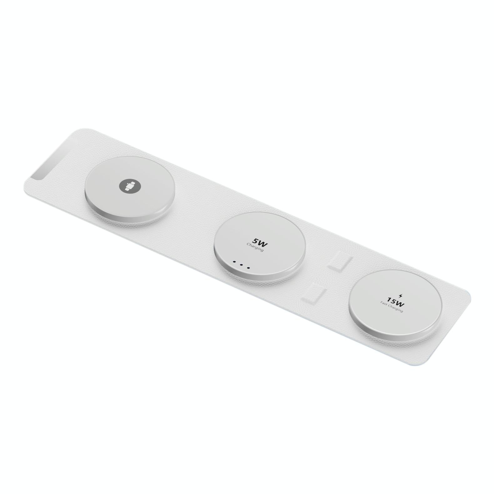 15W 3 In Magnetic Wireless Charger White Chargers & Cradles