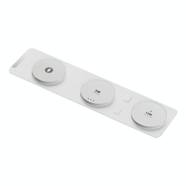 15W 3 In Magnetic Wireless Charger White Chargers & Cradles