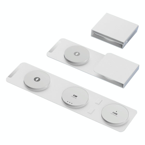 15W 3 In Magnetic Wireless Charger White Chargers & Cradles