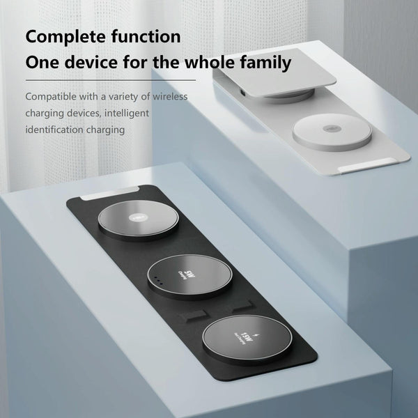 15W 3 In Magnetic Wireless Charger White Chargers & Cradles