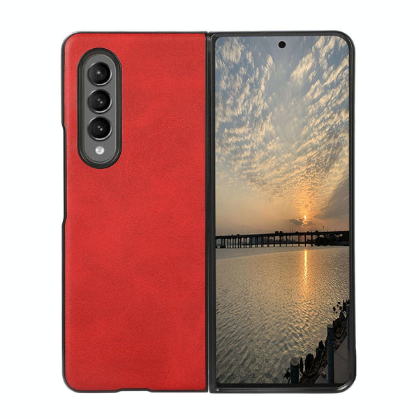 For Samsung Galaxy Z Fold4 5G Dual Tone Calf Texture Shockproof Case Black Cases Covers & Skins
