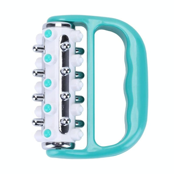 Curved Handheld Roller Massager 5 Rows Soothing Relief Yellow Massagers