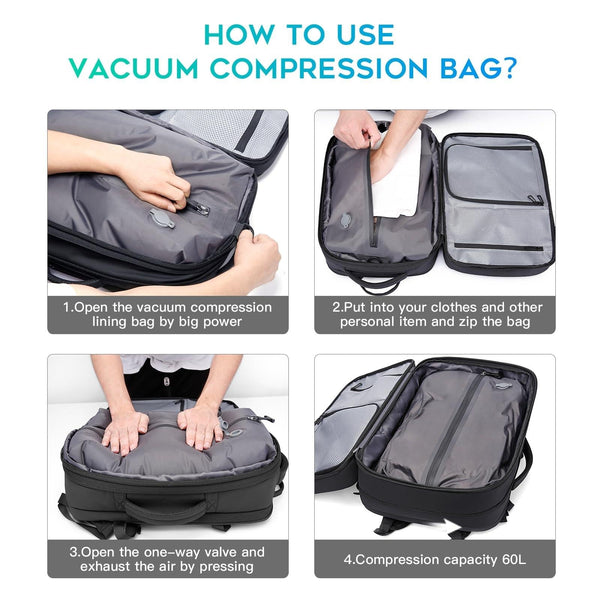 Large Capacity Vacuum Compression Backpack Backpacks