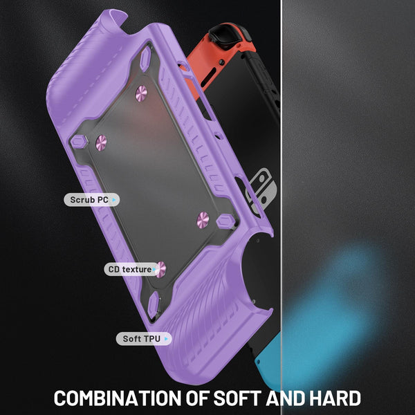 Protective Tpu Pc Case For Nintendo Switch Oled Lilac Bags Skins & Travel Cases