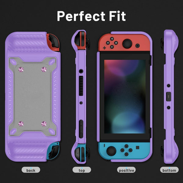 Protective Tpu Pc Case For Nintendo Switch Oled Lilac Bags Skins & Travel Cases