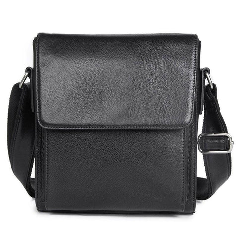 Rustic Leather Men Shoulder Bag Black Bags