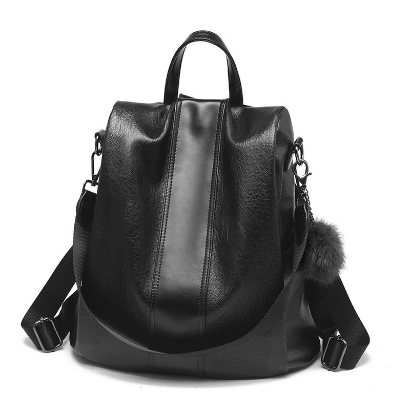 Stylish Leather Backpack For Women Chic Design Black Women's Bags & Handbags
