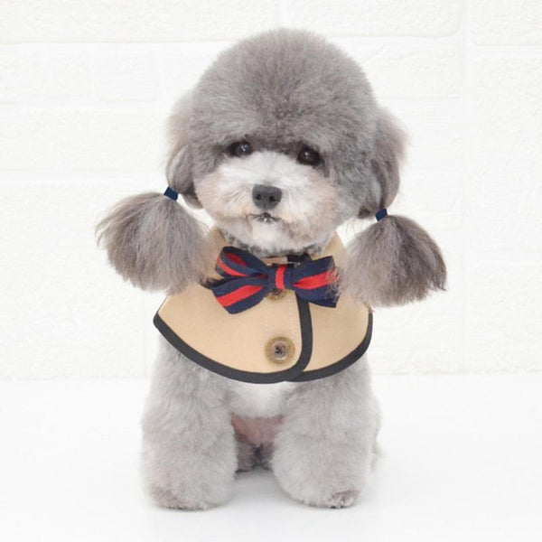 Dog Shawl Saliva Towel Scarf Pet Bow Tie Jewelry Accessories Size Khaki Dog Clothing & Shoes