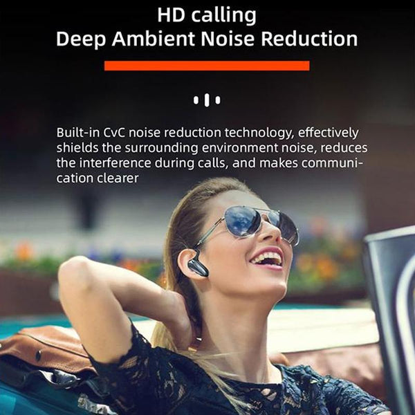 Digital Display Hanging Ear Bone Conduction Bluetooth Headset Yx02 Black Headsets