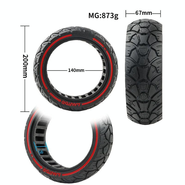 Universal 8.5 Electric Scooter Tire With 56 Card Slot Off Road Red Line Accessories Parts