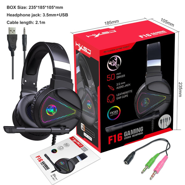 Rgb Stereo Gaming Headset With Mic Black Headsets