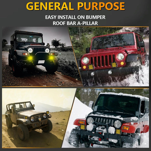 35W / 4000Lm 6000K Dc 9 30V Car Inch Square Work Light White Led Car Lights