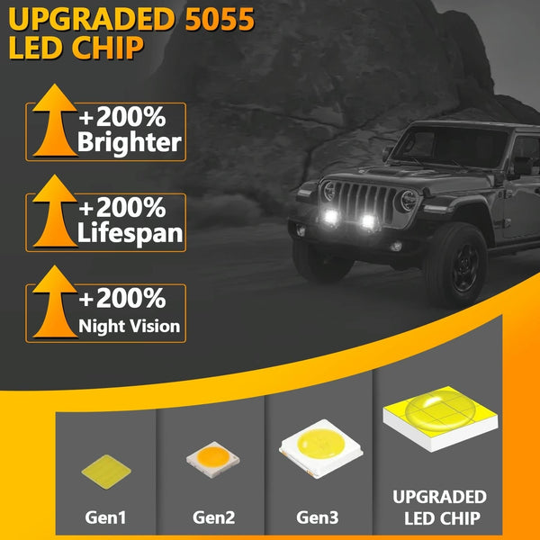 35W / 4000Lm 6000K Dc 9 30V Car Inch Square Work Light White Led Car Lights