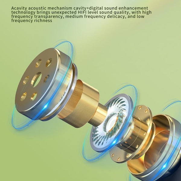 Wireless Clip On Earphones With Charging Case Black + Green Earbuds