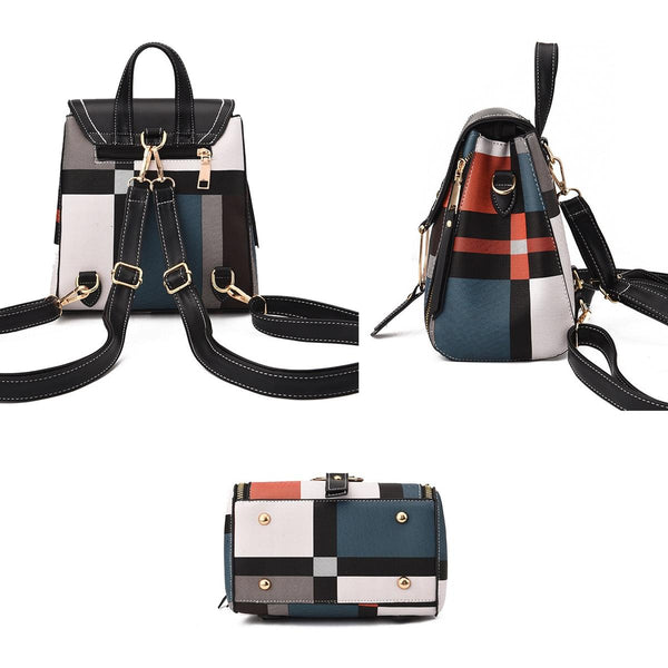 Stylish Ladies Leather Backpack Soft Pu Material White Women Backpacks