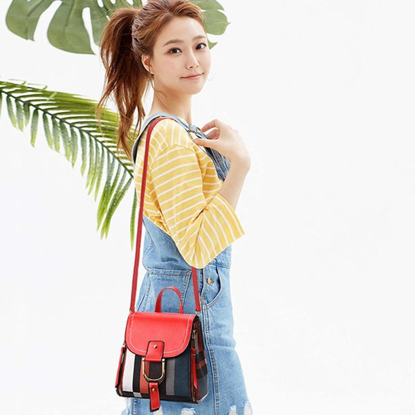 Stylish Ladies Leather Backpack Soft Pu Material White Women Backpacks