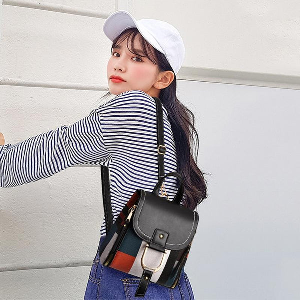 Stylish Ladies Leather Backpack Soft Pu Material White Women Backpacks