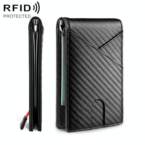Carbon Fiber Business Wallet For Men Rfid Protection Black Wallets