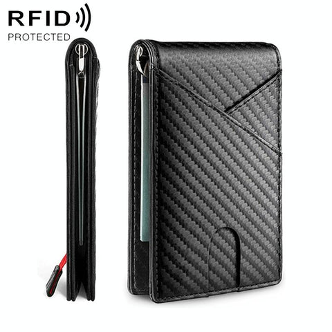 Carbon Fiber Business Wallet For Men Rfid Protection Black Wallets