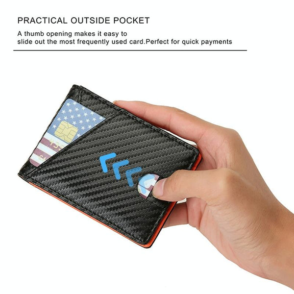 Carbon Fiber Business Wallet For Men Rfid Protection Black Wallets