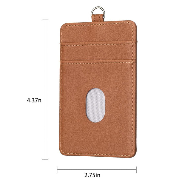 Vertical Id Card Bag And Lanyard Brown Id & Document Holders