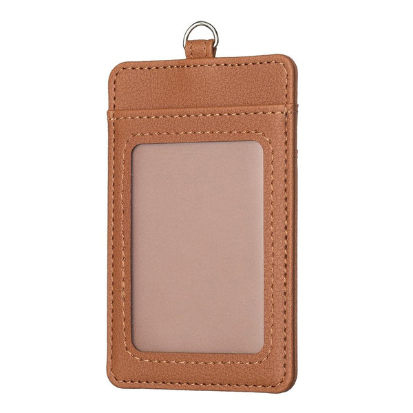 Vertical Id Card Bag And Lanyard Brown Id & Document Holders