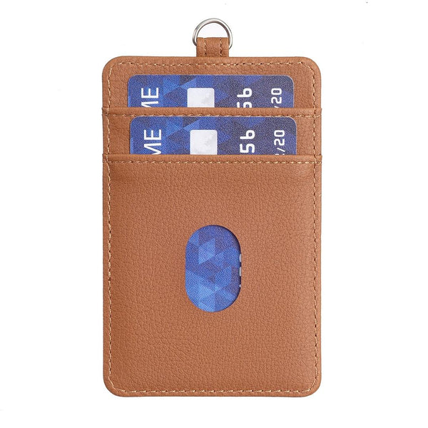 Vertical Id Card Bag And Lanyard Brown Id & Document Holders