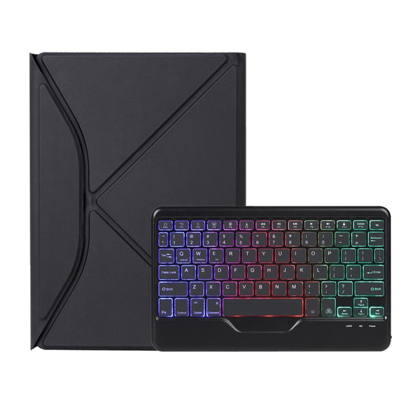 Bluetooth Keyboard Leather Tablet Case With Pen Slot And Backlight Black Keyboards
