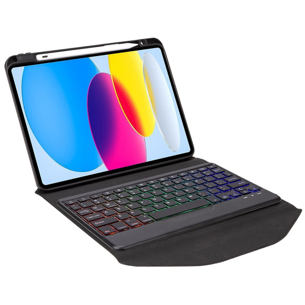 Bluetooth Keyboard Leather Tablet Case With Pen Slot And Backlight Black Keyboards