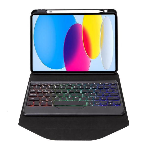 Bluetooth Keyboard Leather Tablet Case With Pen Slot And Backlight Black Keyboards