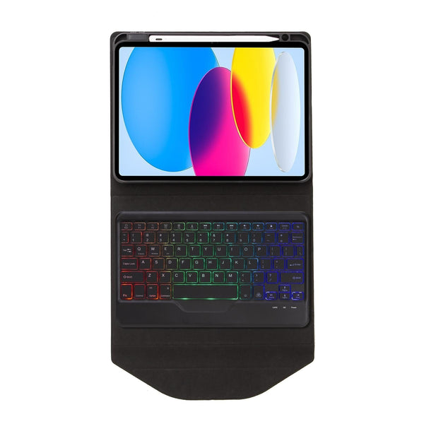 Bluetooth Keyboard Leather Tablet Case With Pen Slot And Backlight Black Keyboards