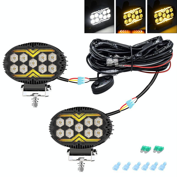 5.5 Inch Elliptical Hybrid Luminous Seagull Angel Eye Car Work Light Led Car Lights