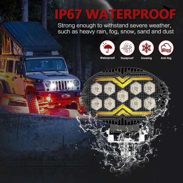 5.5 Inch Elliptical Hybrid Luminous Seagull Angel Eye Car Work Light Led Car Lights