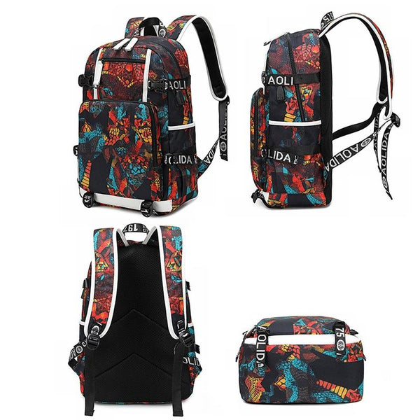Student Thermal Backpack Lightweight & Durable Printed Red Women Backpacks