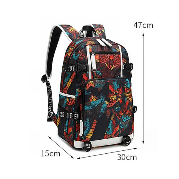 Student Thermal Backpack Lightweight & Durable Printed Red Women Backpacks