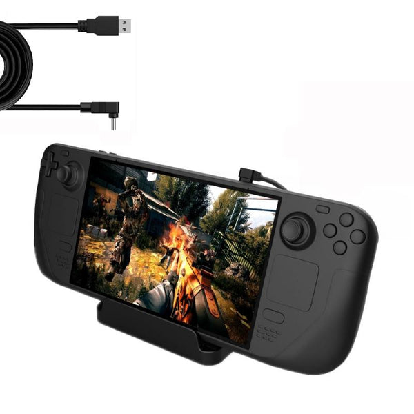 Steam Deck Console Holder + Charging Cable Set 2 Pcs Chargers & Charging Docks