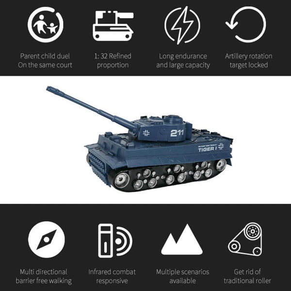 1 32 Four Way Rc Tank With Remote Control Blue Other Rc Model Vehicles & Kits